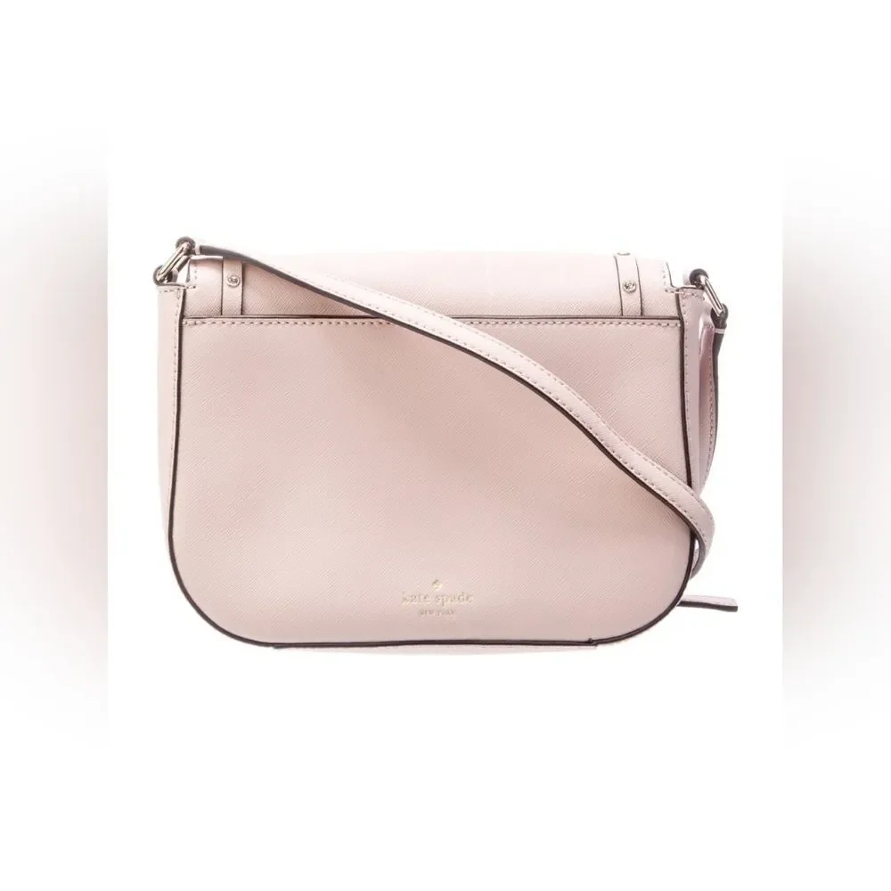 Kate Spade Designer Pink Studded Laurel way Bow Ribbon jewel Crossbody Bag Purse